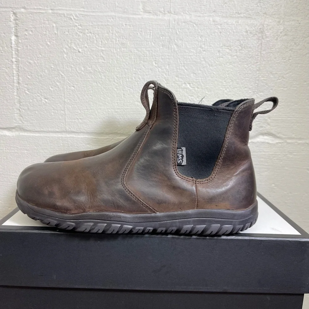 Lems Chelsea Boot WP Espresso Brown Leather Waterproof Pull On Men's 11 US